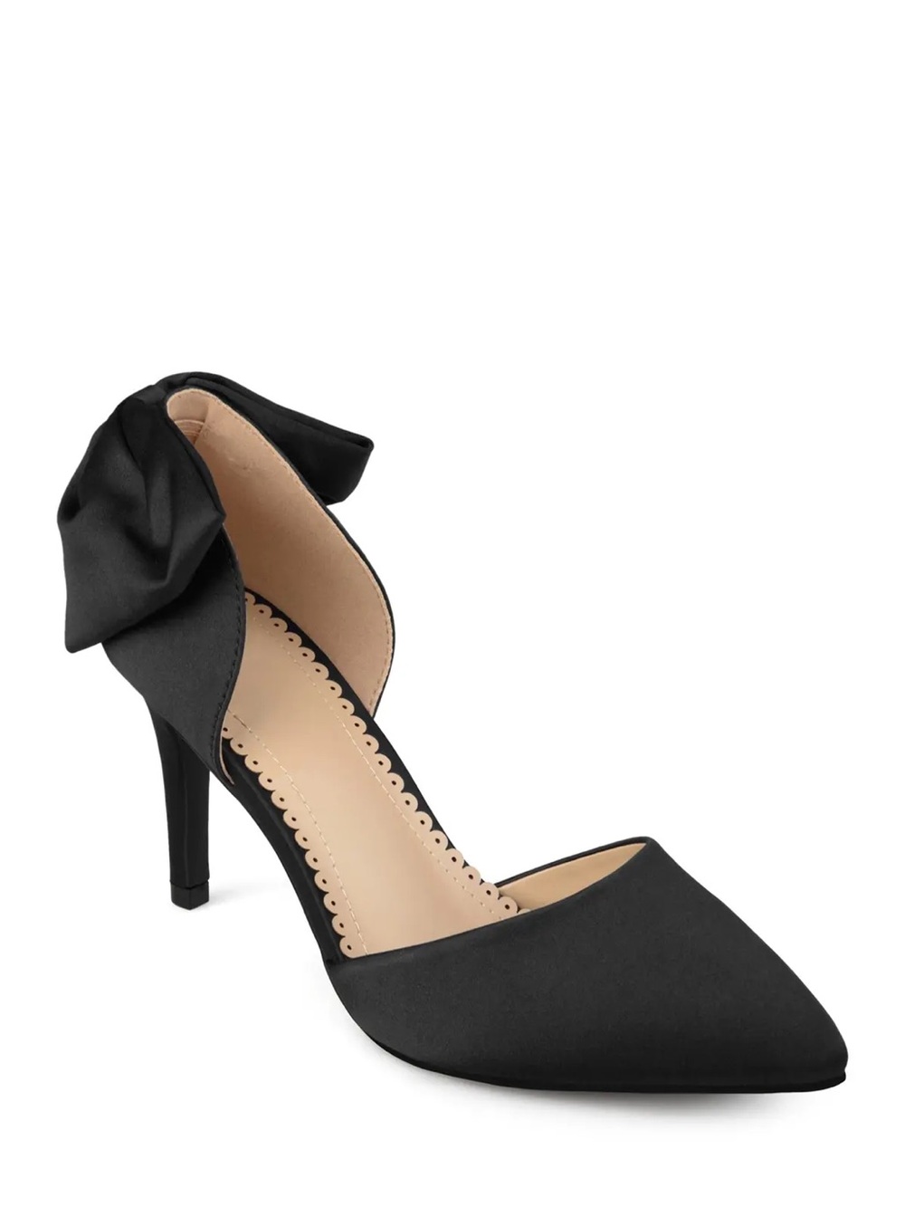 Journee Collection Black Pointed-Toe Bow Ankle Pump NWOT 61/2
